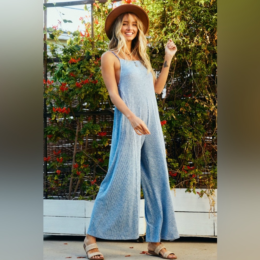 Ces Femme Baby Blue Wide Leg Jumpsuit